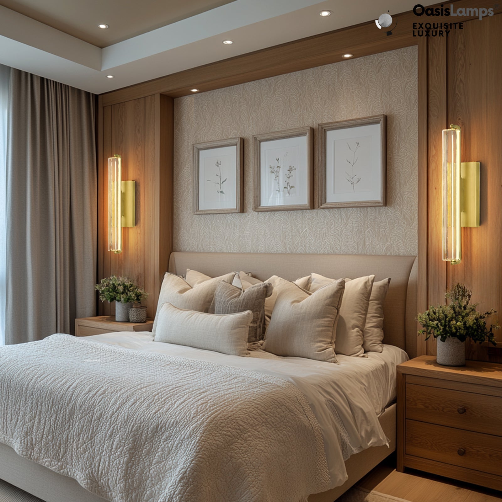 Clara Glow Crystal Wall Sconce 19"#color_brass,style_single crystal