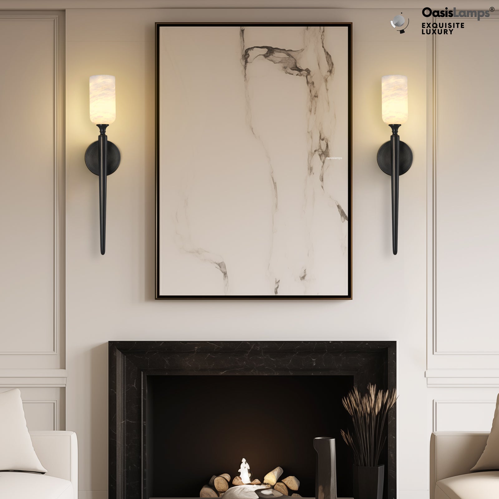 Axis Alabaster 1 Light Wall Sconce 21.6"H#color_bronze