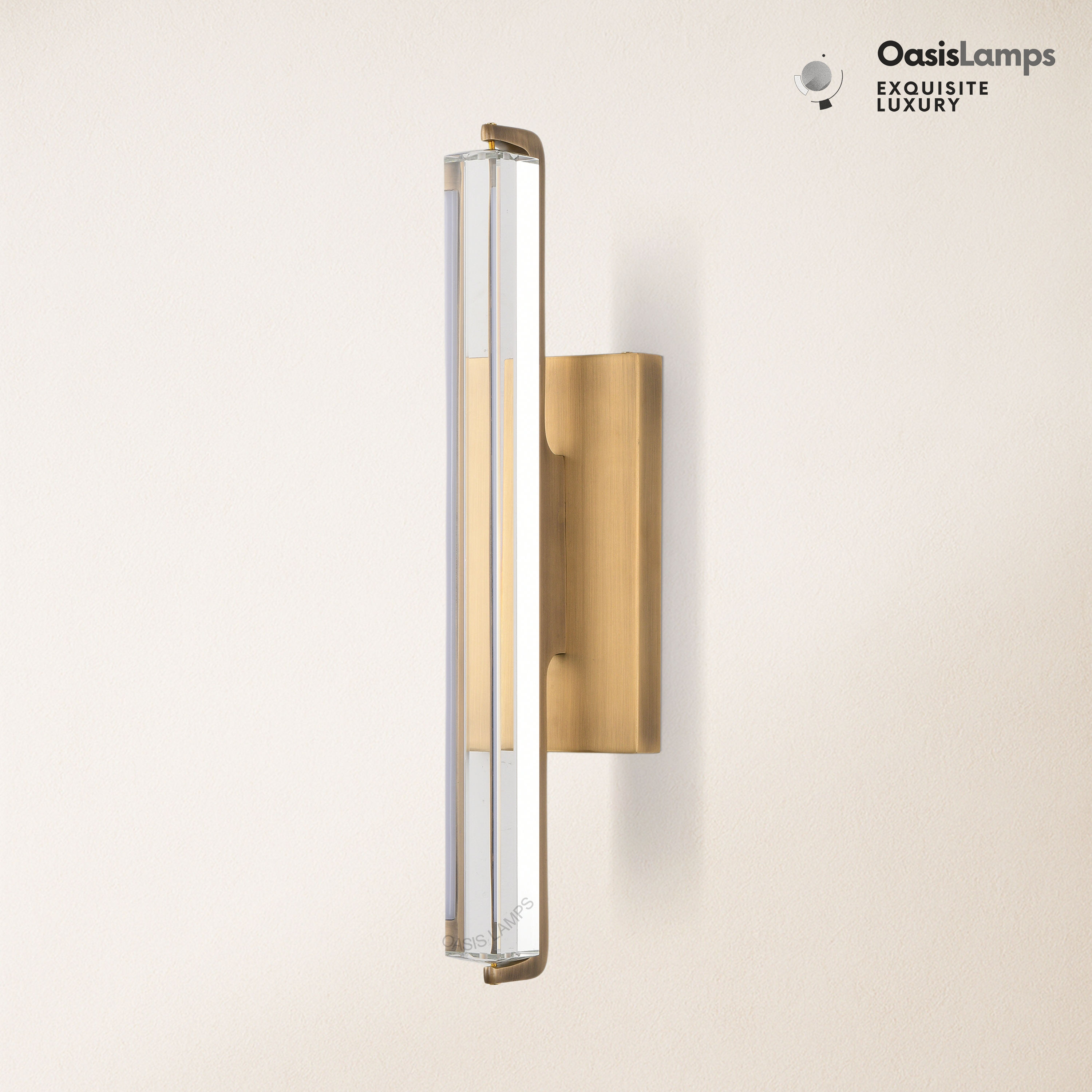 Clara Glow Crystal Wall Sconce 19"#color_brass,style_single crystal