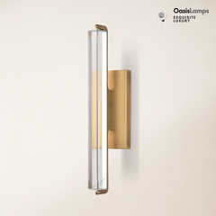 Clara Glow Crystal Wall Sconce 19"#color_brass,style_single crystal