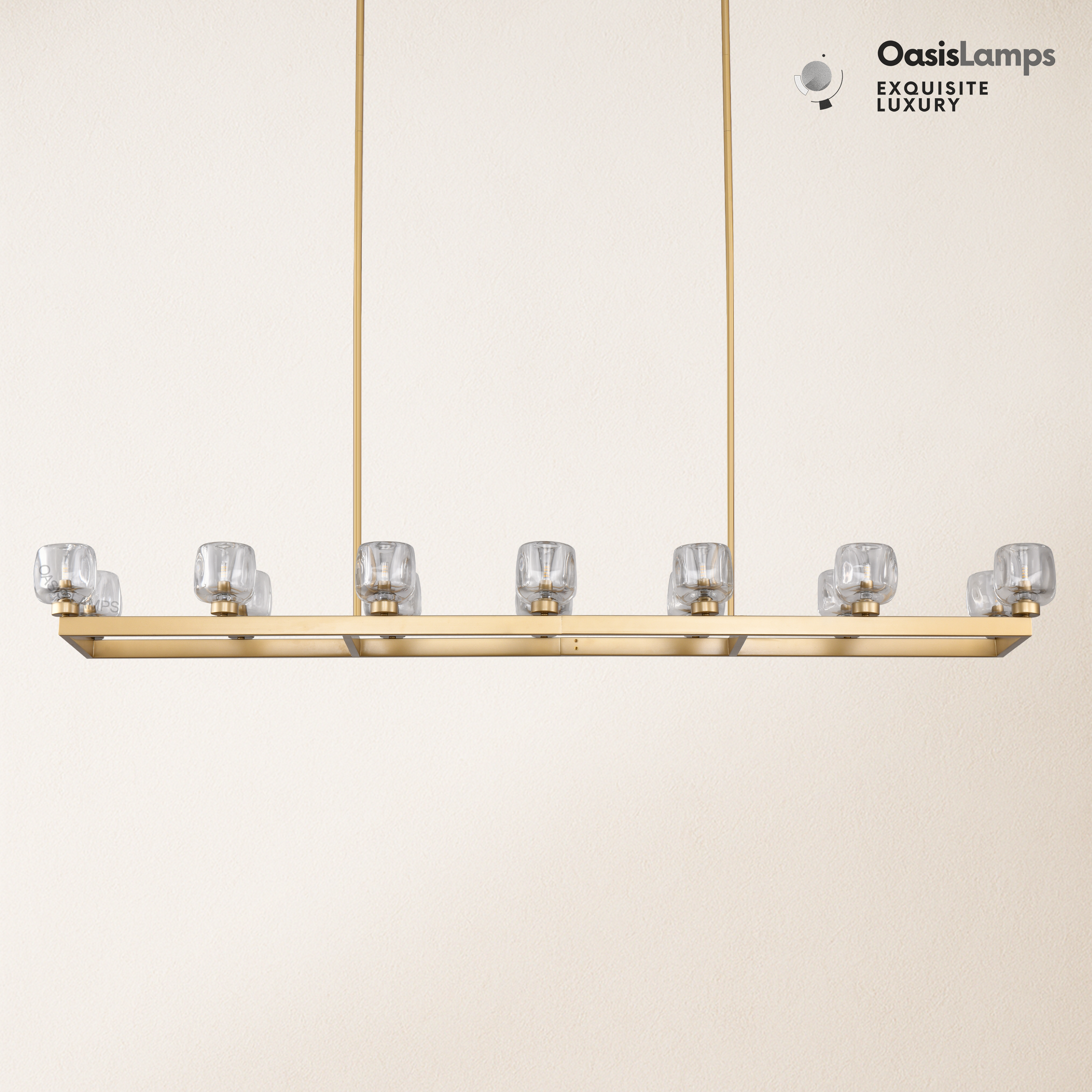 Vellum Rectangular Chandelier 59" 68"L#color_Brass,size_68"-Rectangular