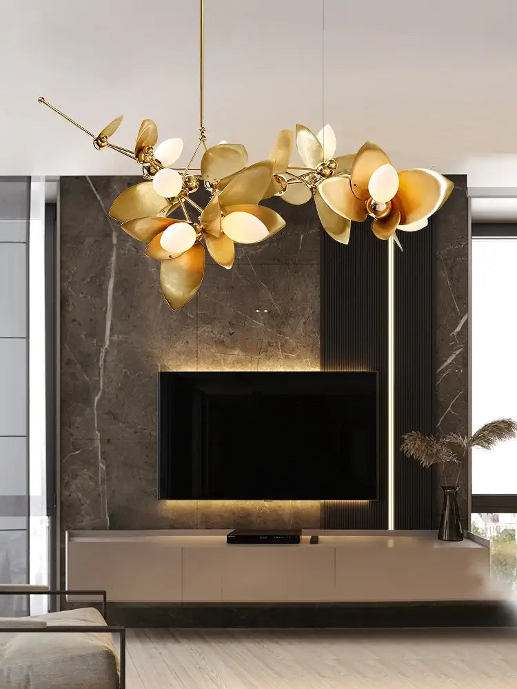 Gold Leaf Laurel Blossom Chandelier