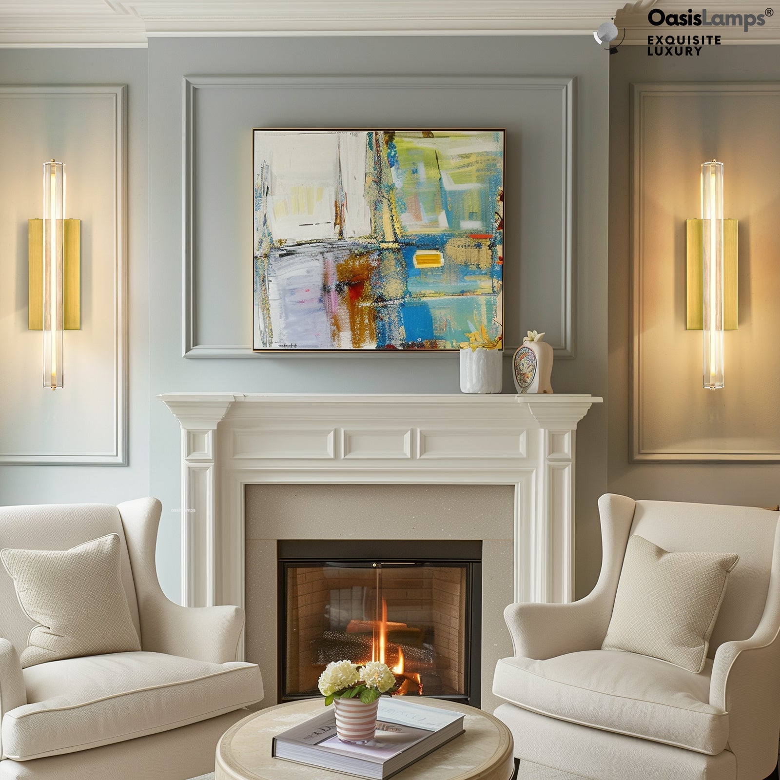 Clara Glow Crystal Wall Sconce 19"#color_brass,style_single crystal