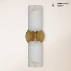 Axis Alabaster Wall Sconce 13.9"#color_brass