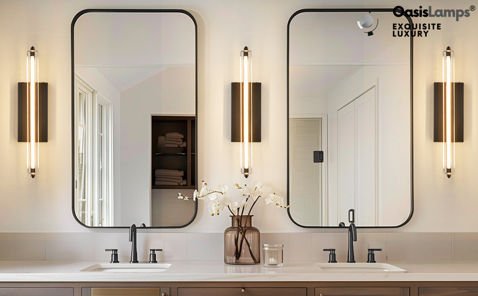 Clara Glow Crystal Wall Sconce 19"#color_black,style_single crystal