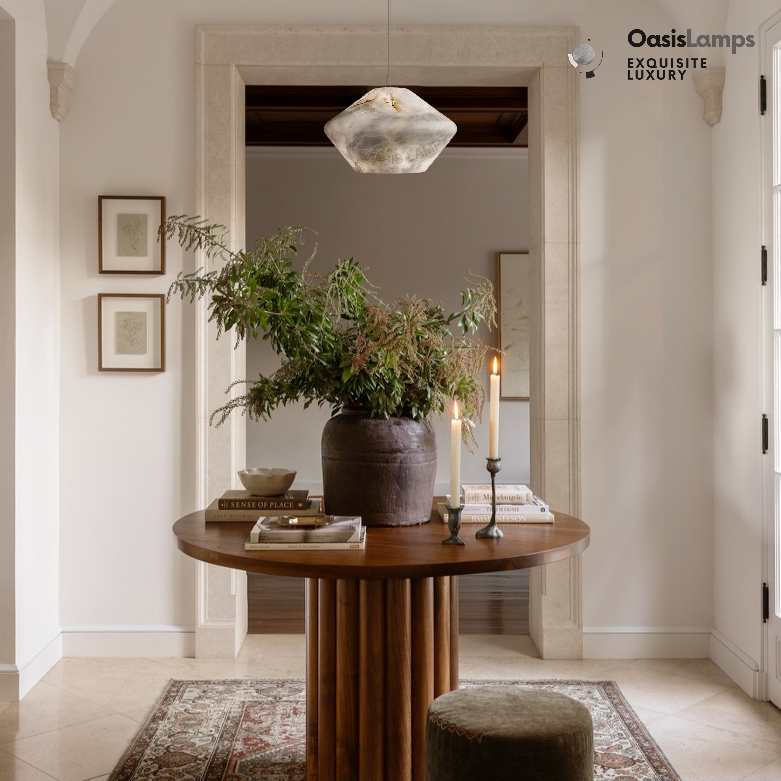 Dadaly Alabaster Popular Small Art Pendant Light