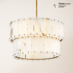 Rancho Alabaster 2-Tier Round Chandelier (Middle)