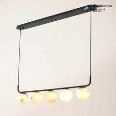 Nami Alabaster Global Island Round Chandelier 5 Lights