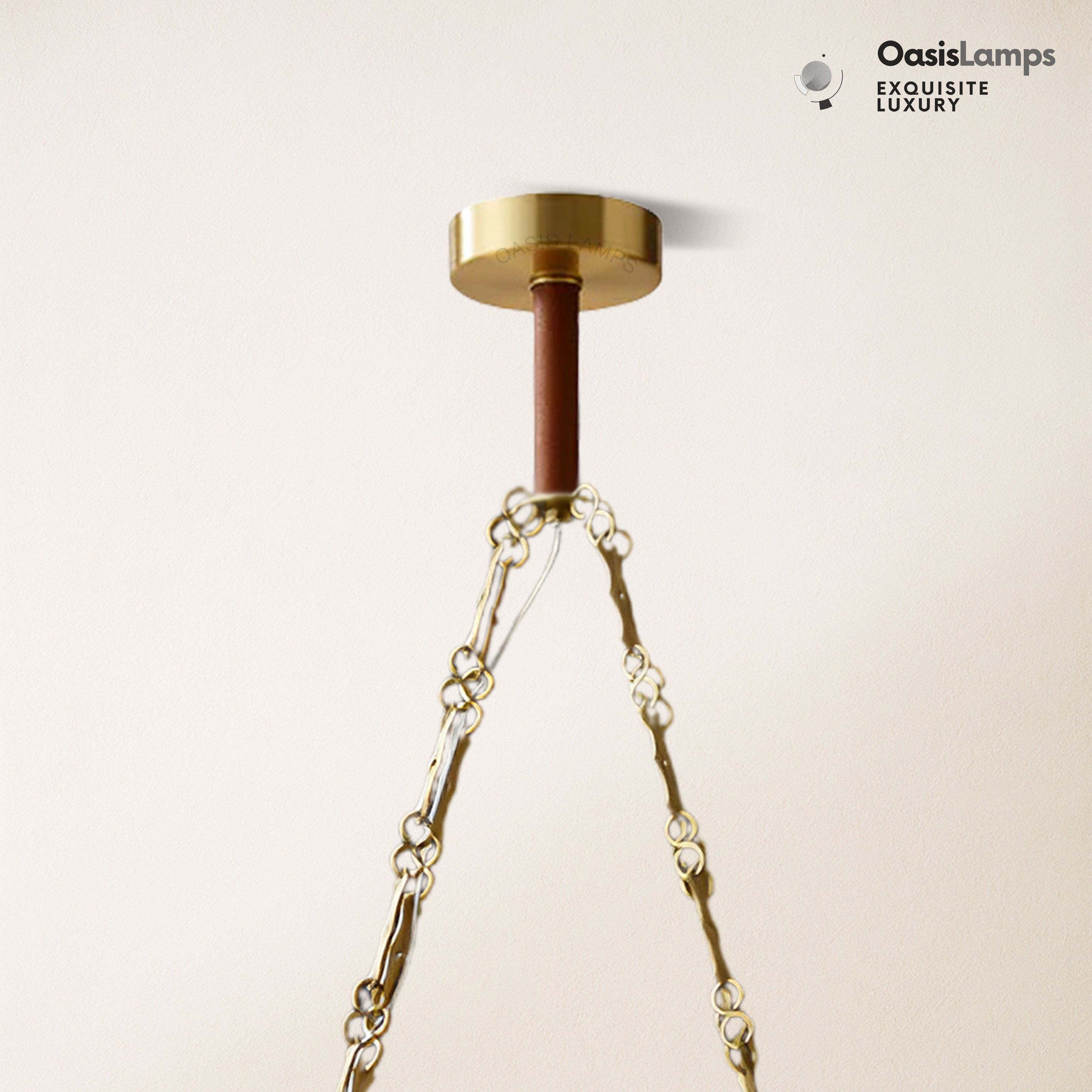 Moira Alabaster Marble Modern Snowflake Linear Chandelier with Chain