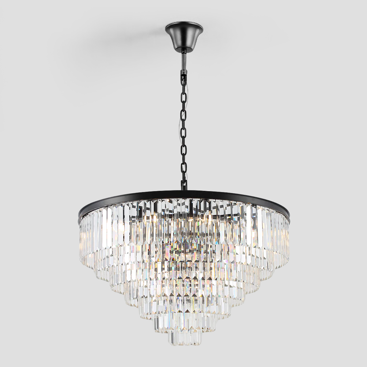 Odeon Crystal Fringe Round Chandelier Collection