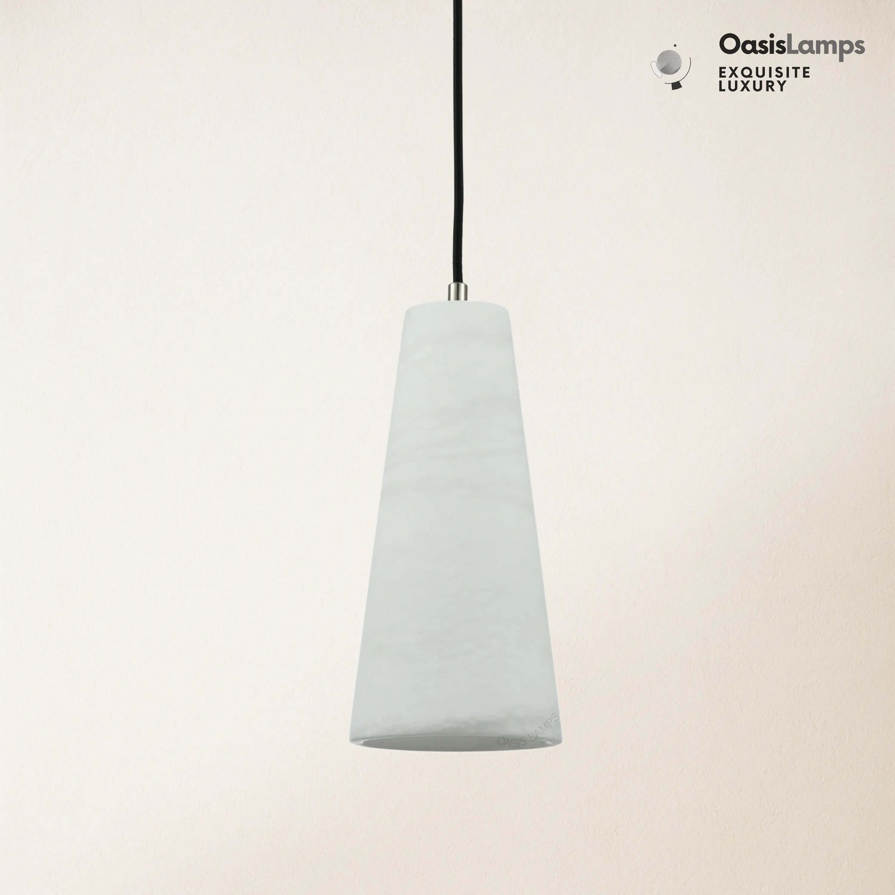 Capus Conical Alabaster Pendant#color_nickel