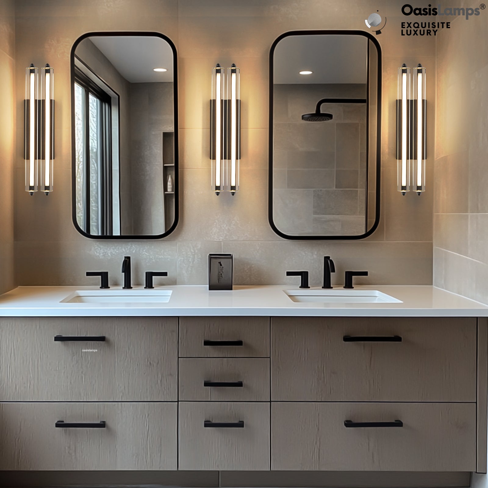 Clara Glow Crystal Wall Sconce 19"#color_black,style_double crystal