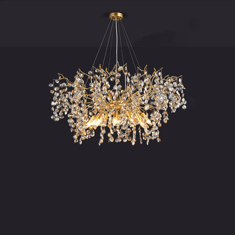 Crystal Chandelier Lighting, Large Kitchen Light Fixtures 39.4" D