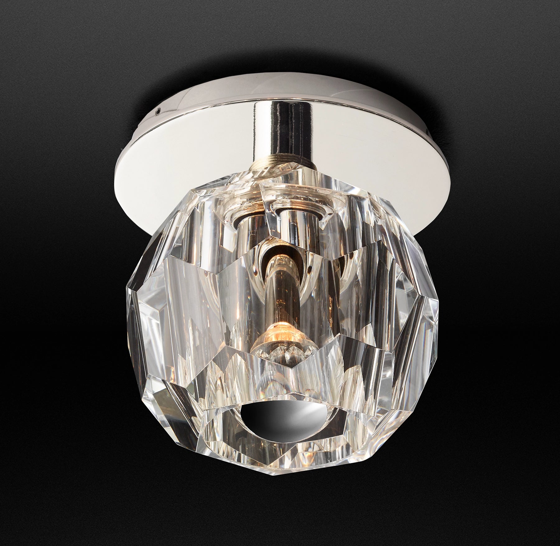 Belle De Crystal Ball Clear Flush Mount