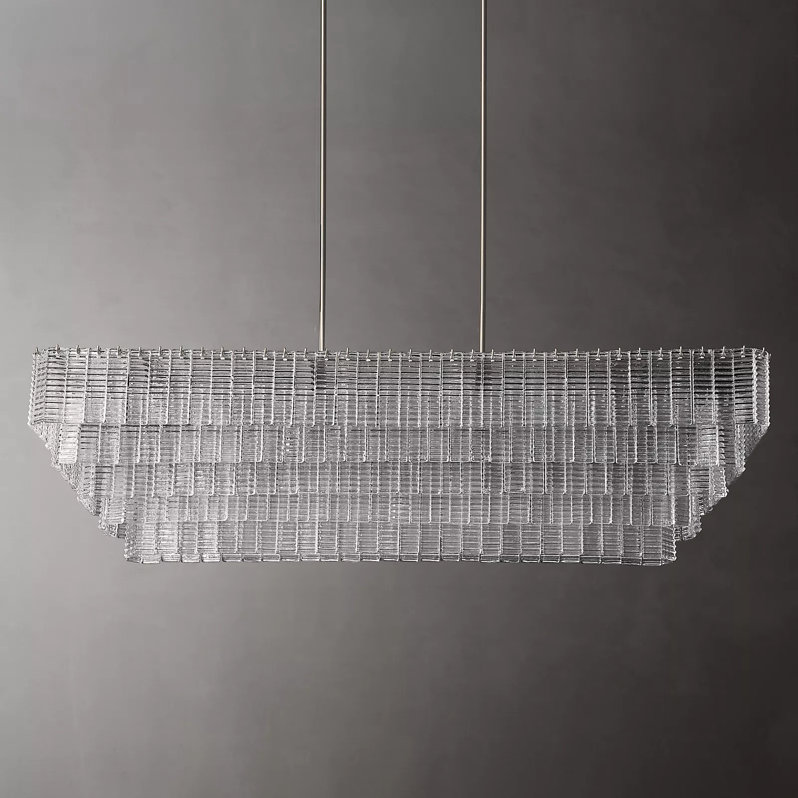 Sirens Glass Rectangular Chandelier 77"