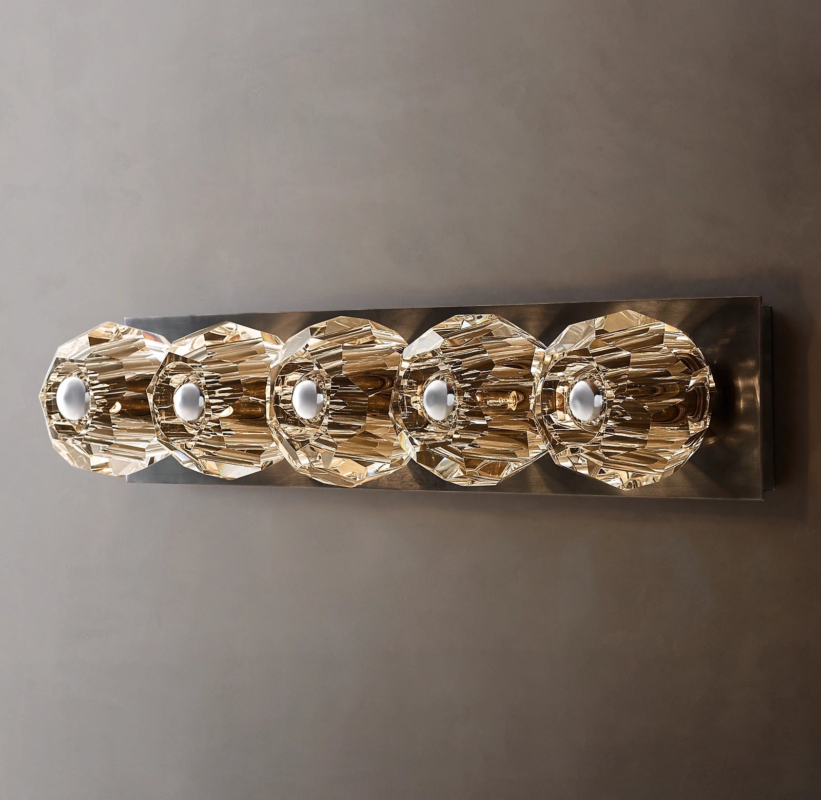 Belle Crystal Glass Grand Linear Wall Sconce Clear