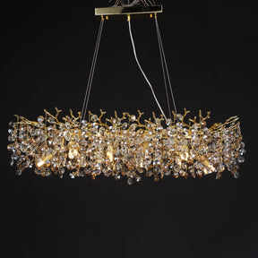 Circe Crystal Round Gold Branch Chandelier, Luxury Chandelier Living Room