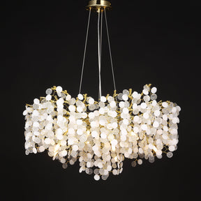 Salome Gold Blossom Crystal Oval Branch Chandelier For Living Room