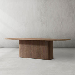 Mulho Pedestal Rectangular Wood Dining Table