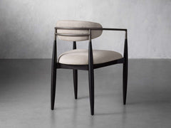 Jagger Dining Arm Chair in Black with Antique Pewter