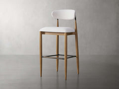 Jagger Armless Stool in Natural with Oil Rubbed Bronze