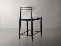 Jagger Armless Stool in Black with Antique Pewter