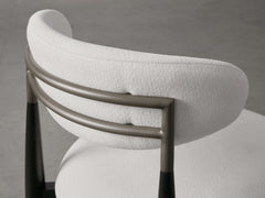 Jagger Armless Stool in Black with Antique Pewter