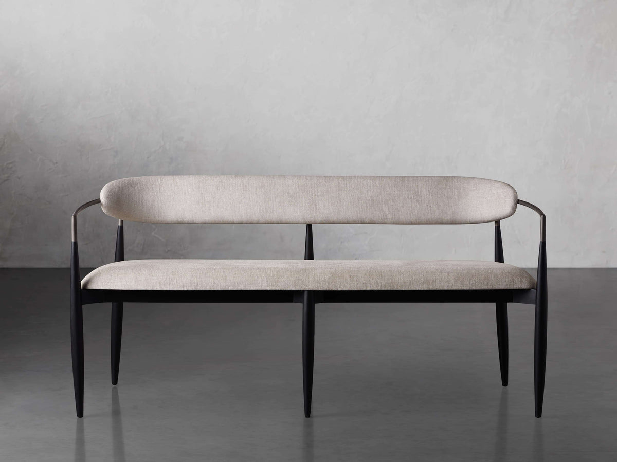 Jagger Dining Bench in Black with Antique Pewter