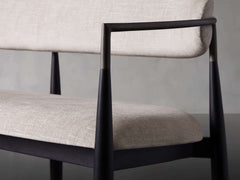 Jagger Dining Bench in Black with Antique Pewter