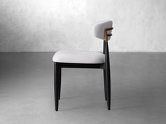 Jagger Dining Side Chair in Black with Antique Brass