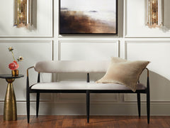 Jagger Dining Bench in Black with Antique Brass