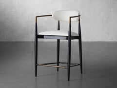 Jagger Stool in Black with Antique Brass