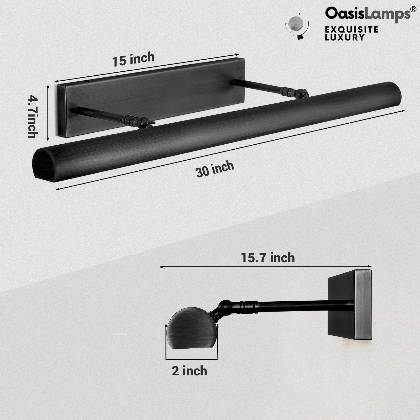 ArtGlow Picture Light Wall Sconce 18" 24" 30"W#Color_Black,size_30"