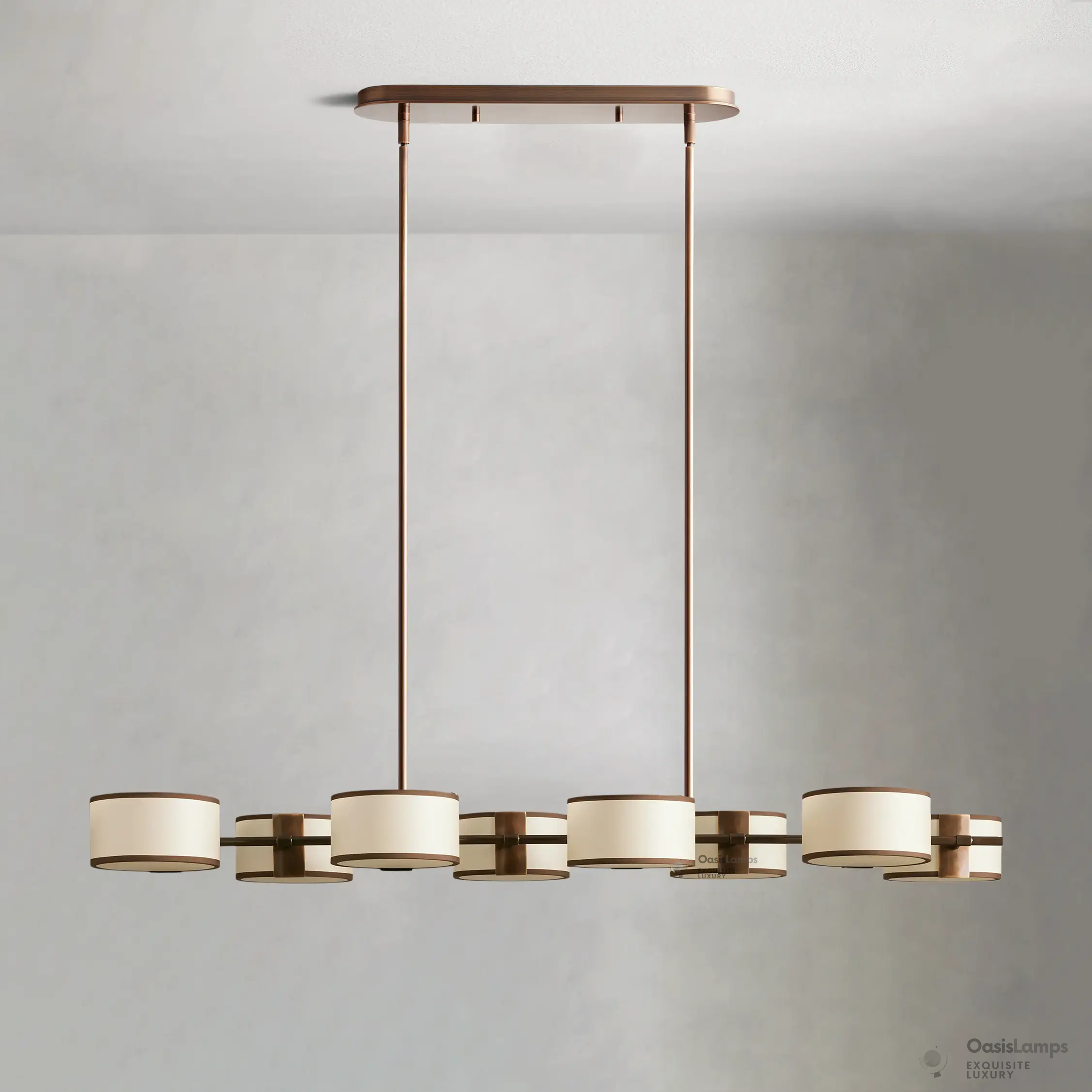Daphne Linear Linen Chandelier