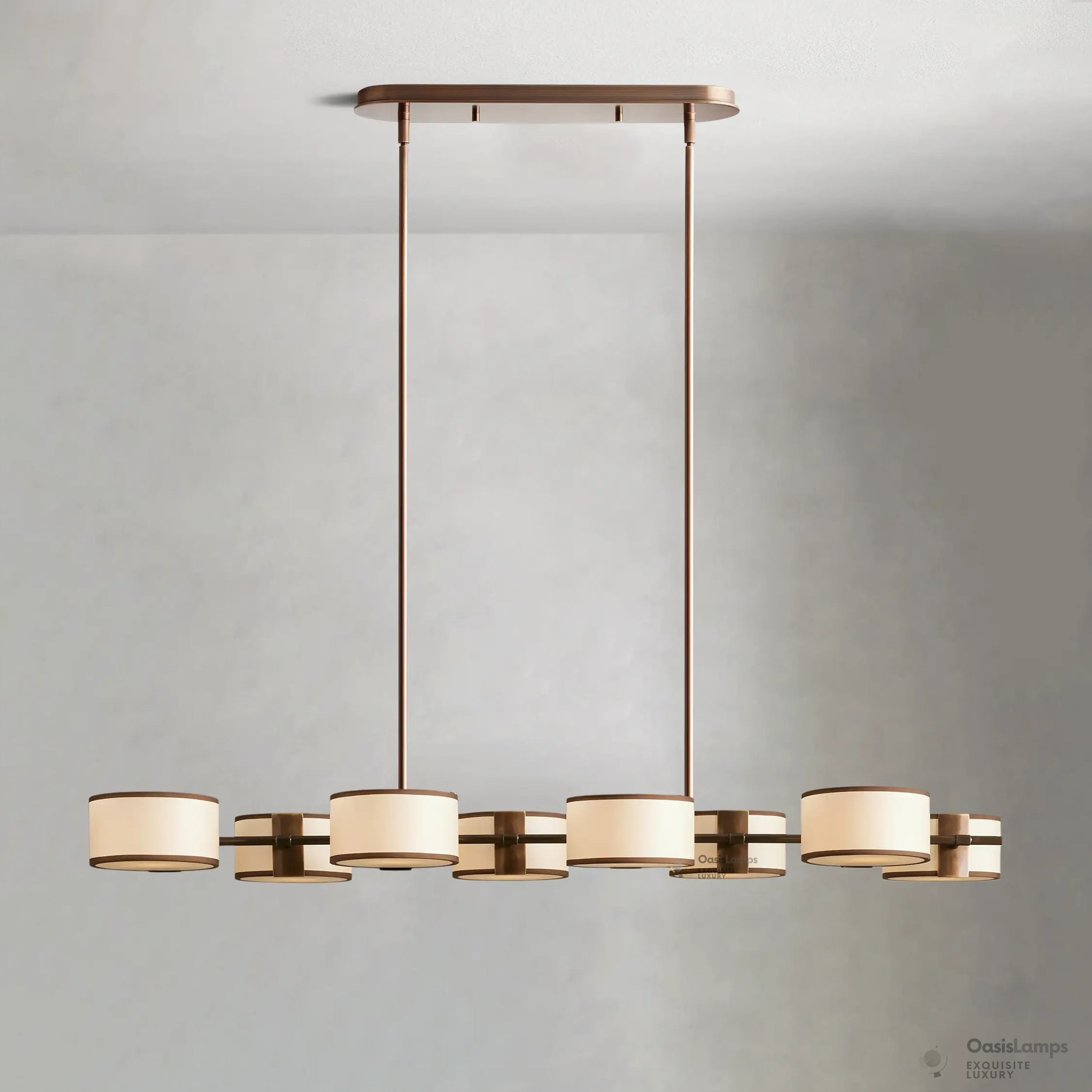 Daphne Linear Linen Chandelier