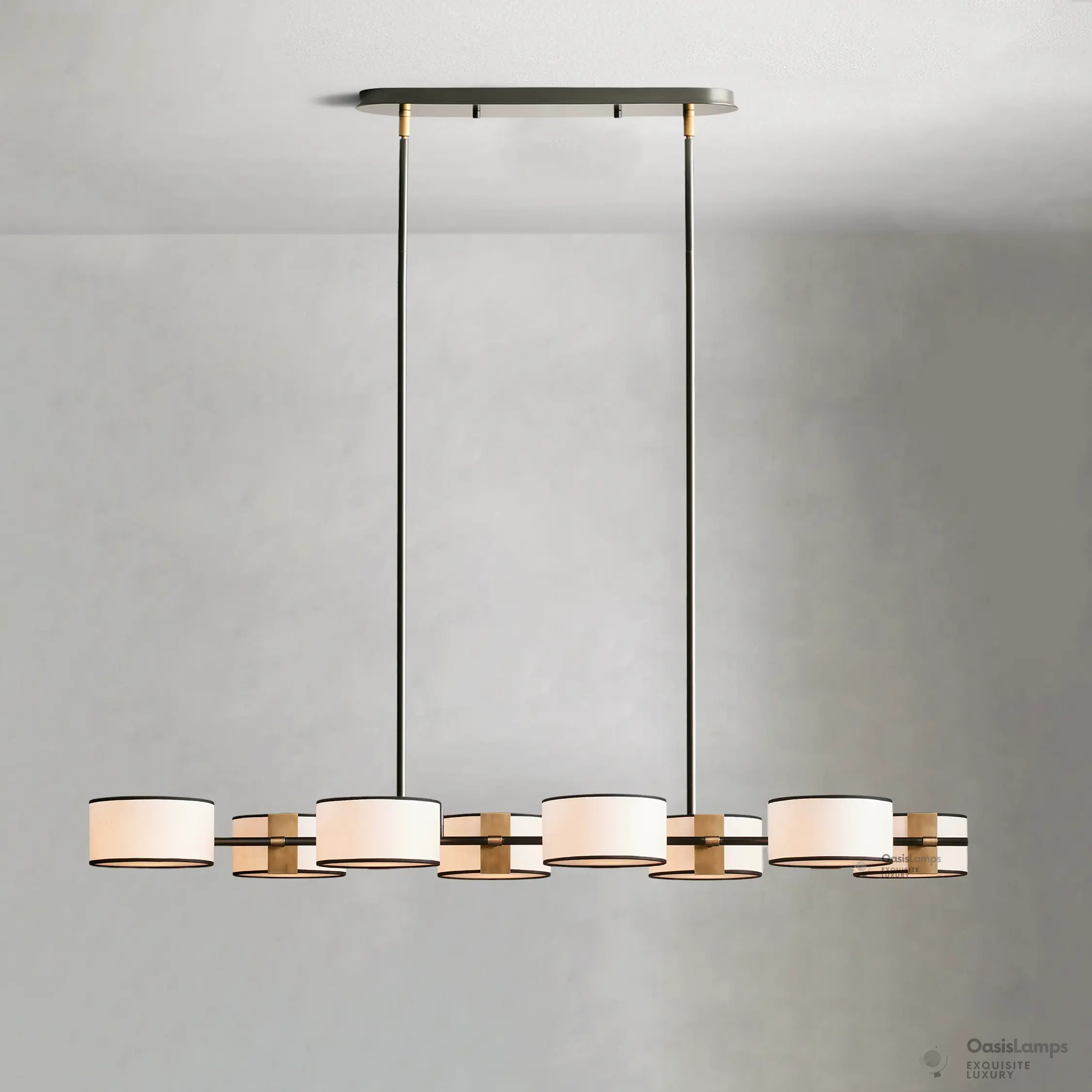 Daphne Linear Linen Chandelier
