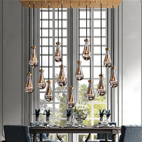 Raindrop Linear Chandelier W 54"