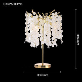 Fleur Clear Crystal Table Lamp For Bedroom, Gold Table Lamp