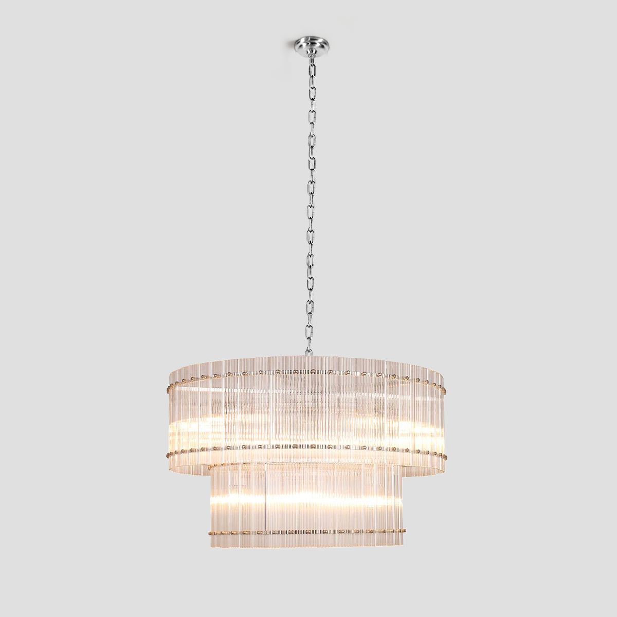 Carmel Round Ribbed Glass Chandelier