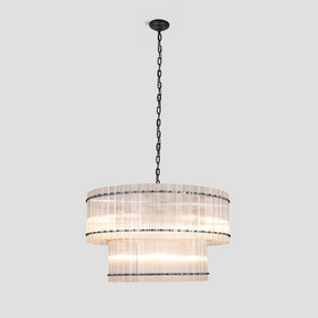 Carmel Round Ribbed Glass Chandelier