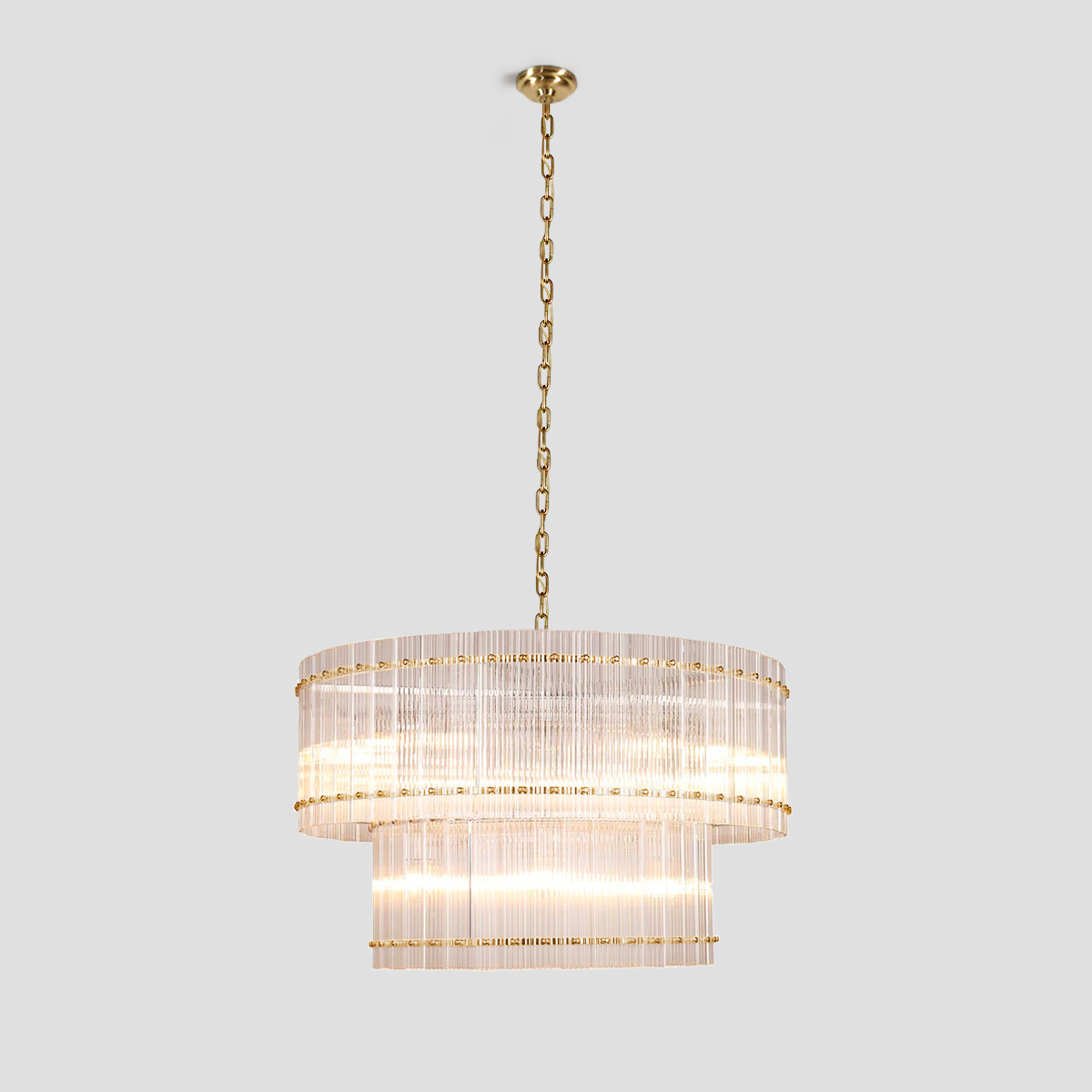 Carmel Round Ribbed Glass Chandelier