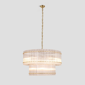 Carmel Round Ribbed Glass Chandelier