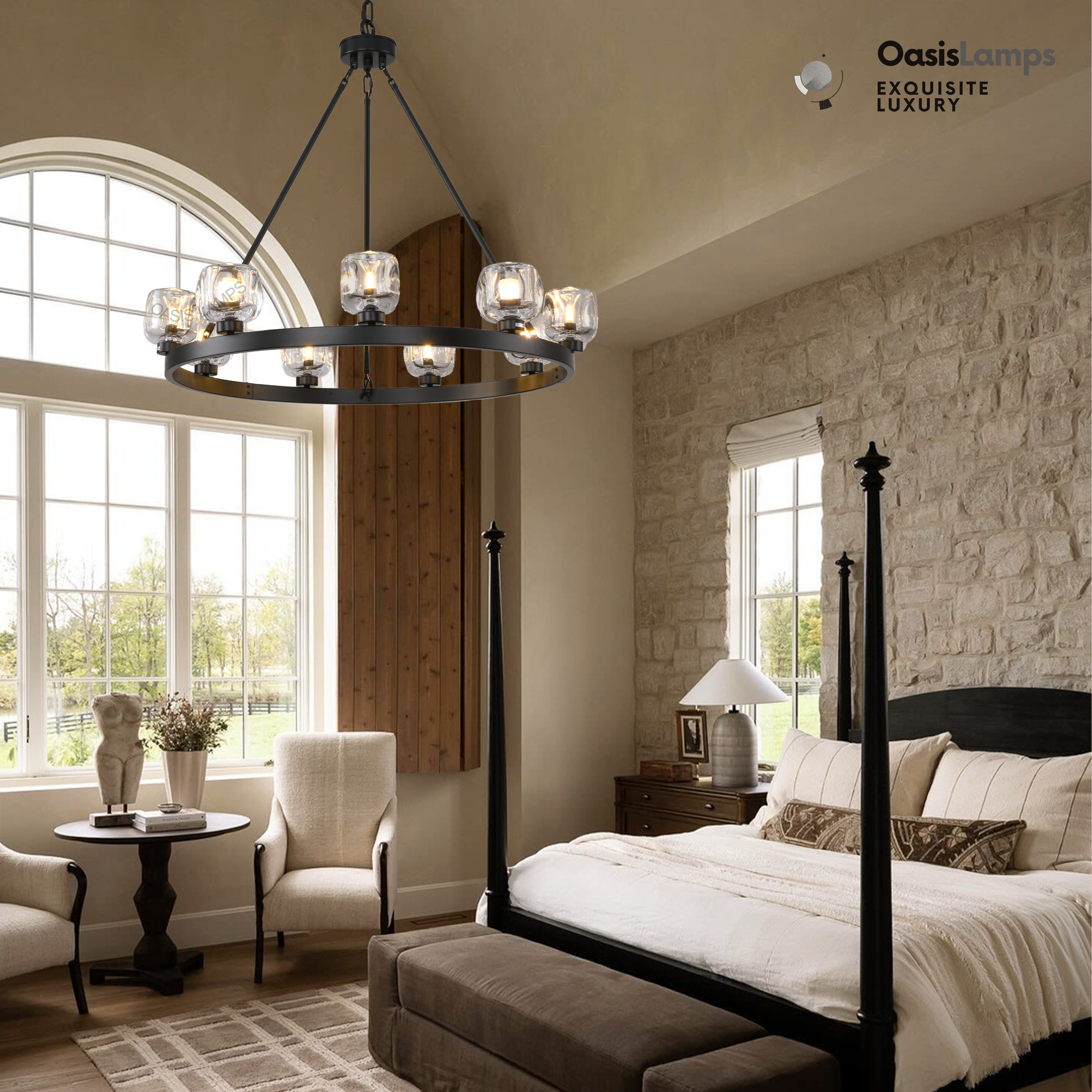 Vellum Round Chandelier 24" 36" 48" 59"D#size_36"-round,color_black