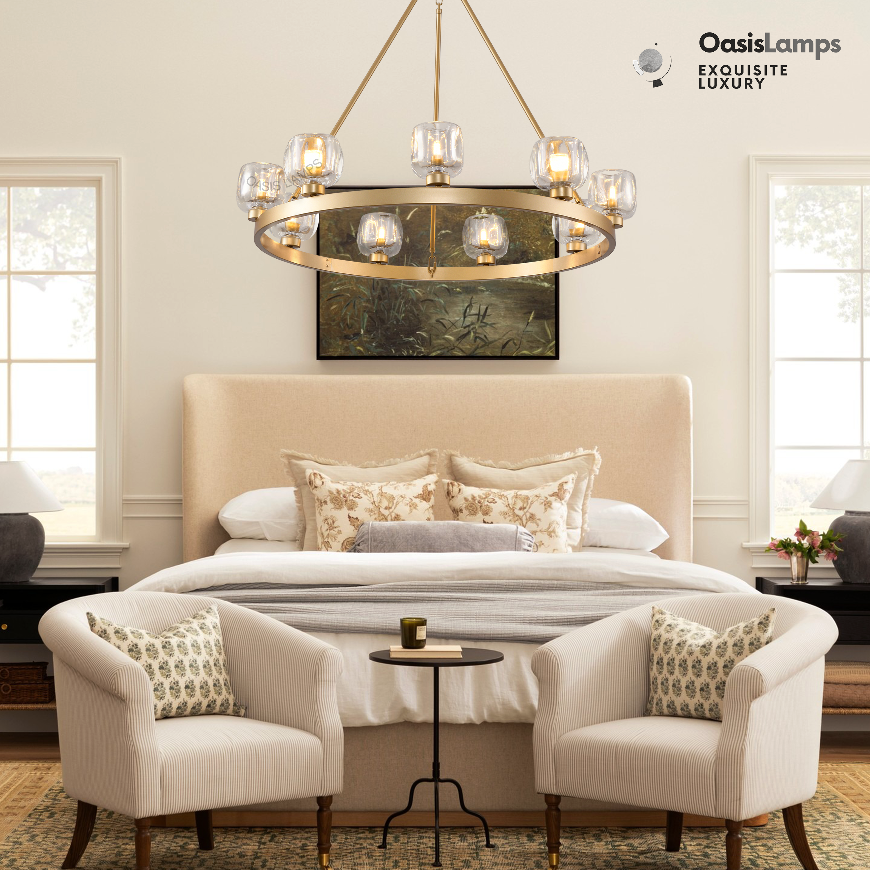 Vellum Round Chandelier 24" 36" 48" 59"D#size_36"-round,color_brass