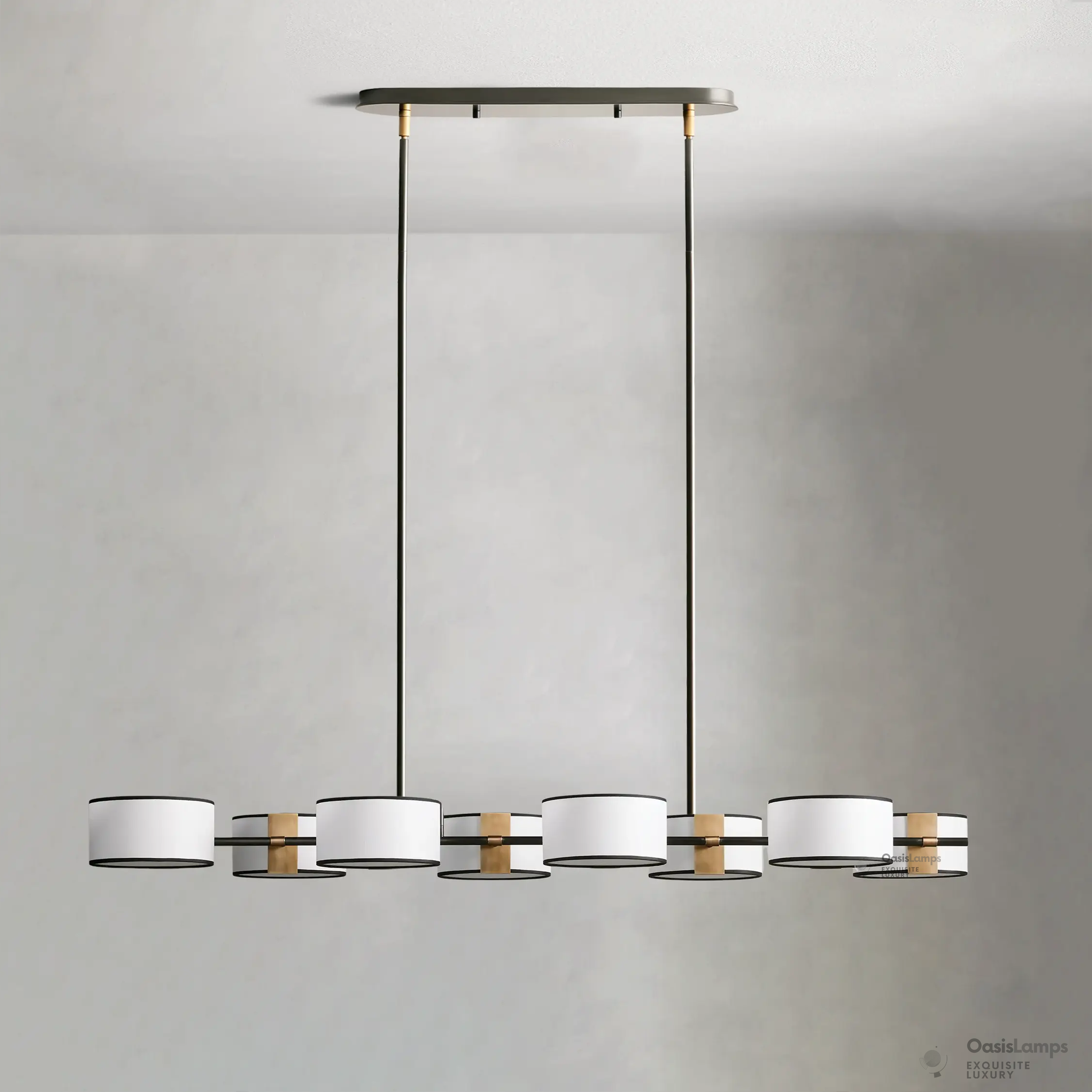Daphne Linear Linen Chandelier