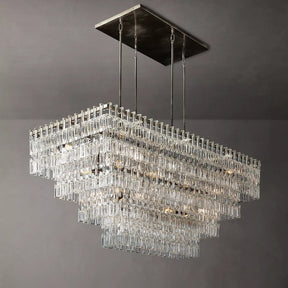 Marignac Crystal Chain Multi-Tier Rectangle Chandelier 60" 72"