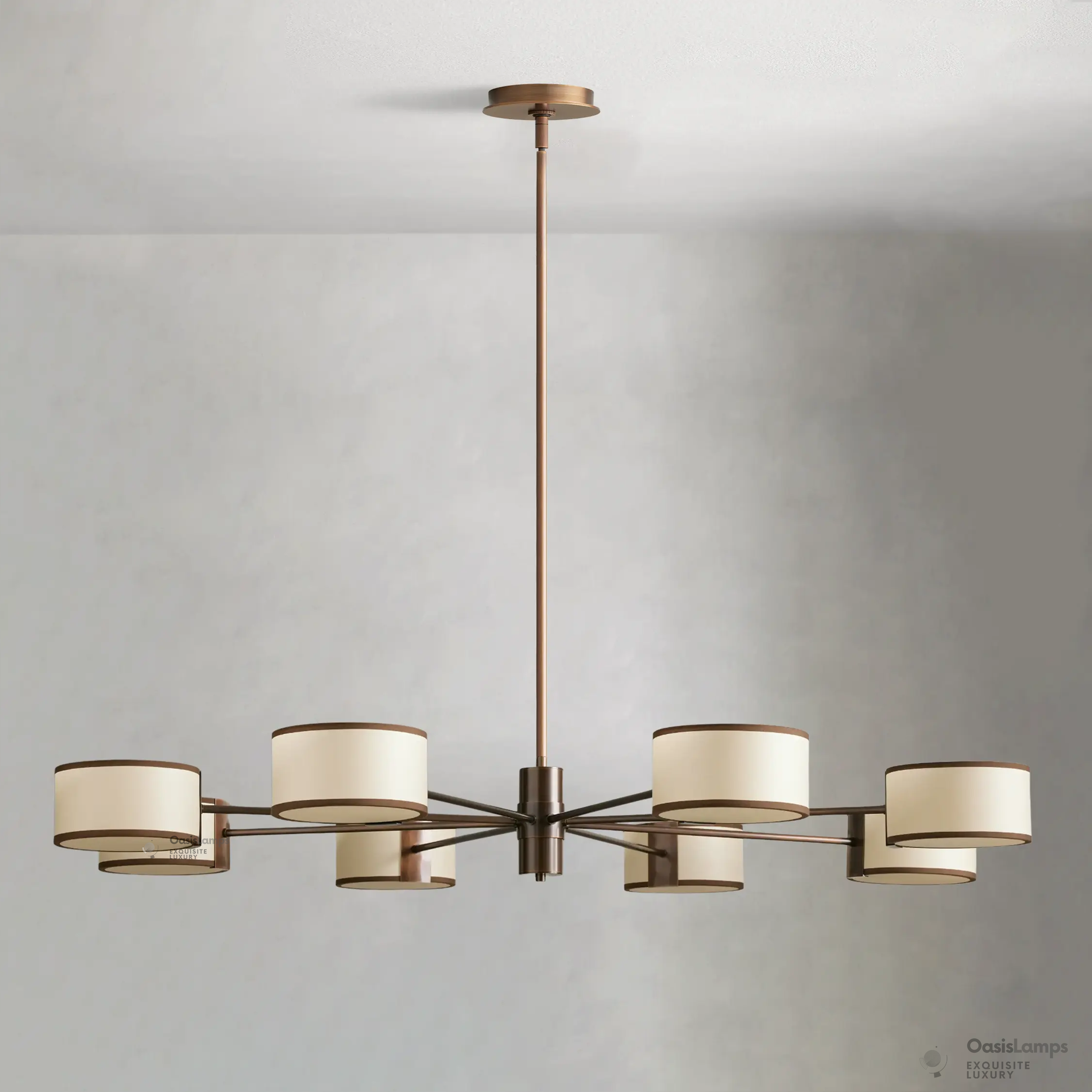 Daphne Round Linen Chandelier 48" 60"D