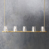 Raya Clear Crystal Glass Linear Chandelier L49"