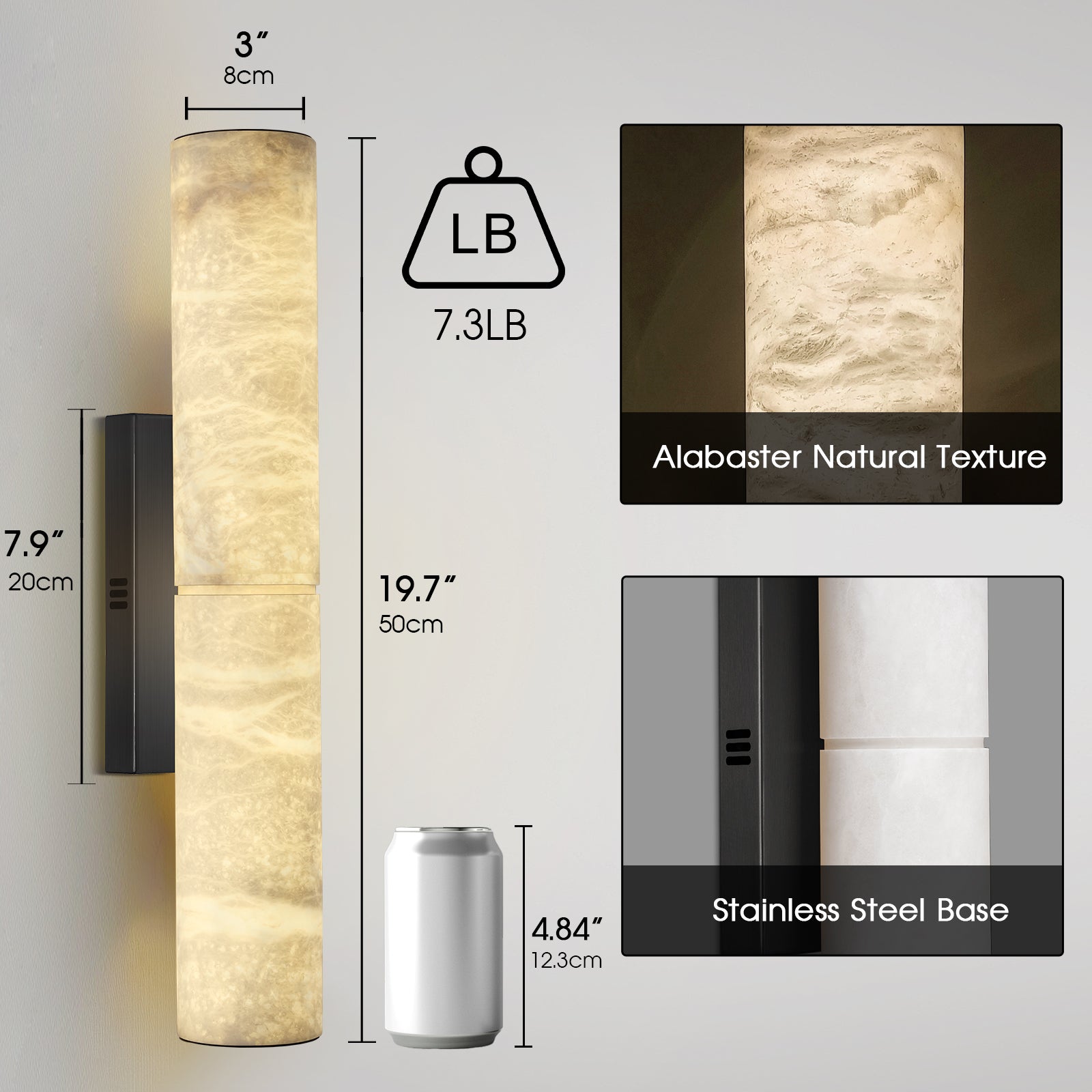 Sylvia Palladian Alabaster Wall Sconce 20" 36"H#size_20",finish_bronze