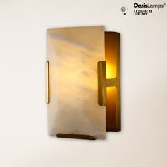 Maris Alabaster Wall Sconce 9.8"H#color_brass